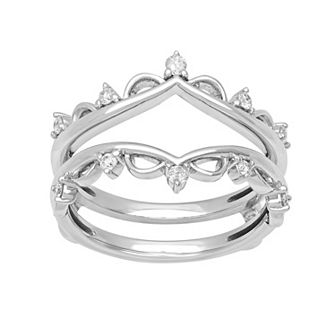 Love Always 10k White Gold 1/6 Carat T.W. Diamond Enhancer Ring