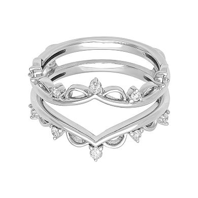 Love Always 10k White Gold 1/6 Carat T.W. Diamond Enhancer Ring