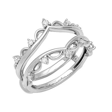 Love Always 10k White Gold 1/6 Carat T.W. Diamond Enhancer Ring