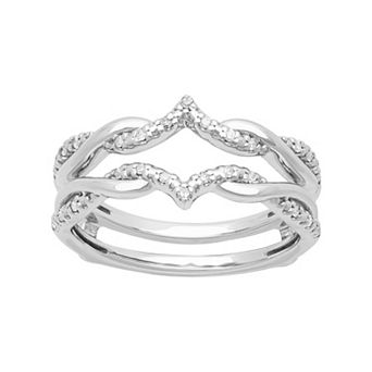 Love Always 10k White Gold 1/10 Carat T.W. Diamond Enhancer Ring