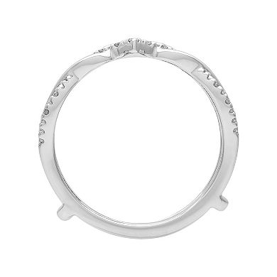 Love Always 10k White Gold 1/10 Carat T.W. Diamond Enhancer Ring