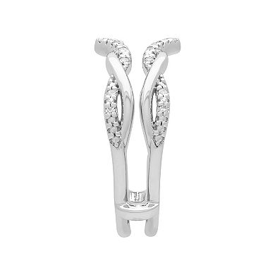 Love Always 10k White Gold 1/10 Carat T.W. Diamond Enhancer Ring