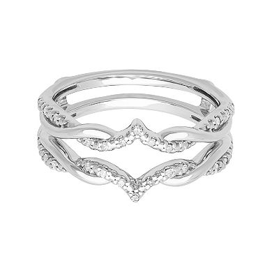 Love Always 10k White Gold 1/10 Carat T.W. Diamond Enhancer Ring