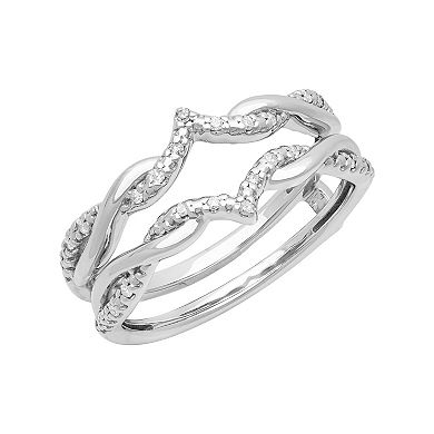 Love Always 10k White Gold 1/10 Carat T.W. Diamond Enhancer Ring