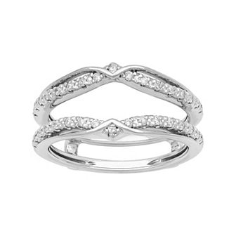 Love Always 10k White Gold 1/6 Carat T.W. Diamond Enhancer Ring