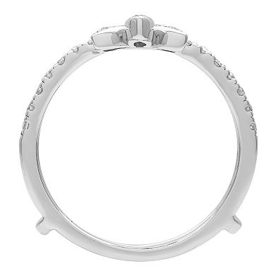 Love Always 10k White Gold 1/3 Carat T.W. Diamond Floral Enhancer Ring