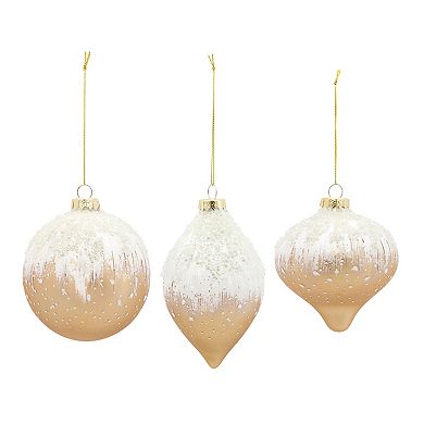 Melrose 6-pc. Gold Beaded Glass Ornament Set