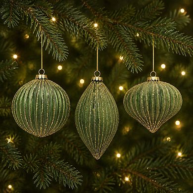 Melrose 6-pc. Ribbed Glass Ornament Set