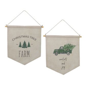Melrose 2 pc Canvas Christmas Banner Set