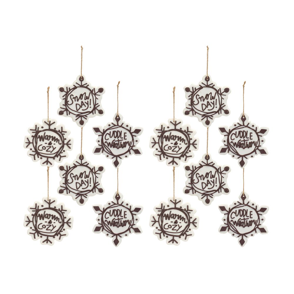 Melrose International Glass Snowflake Gnome Tree Ornament (Set of 12) main image 1