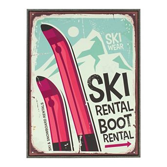 Melrose Tin Metal Ski Lodge Sign