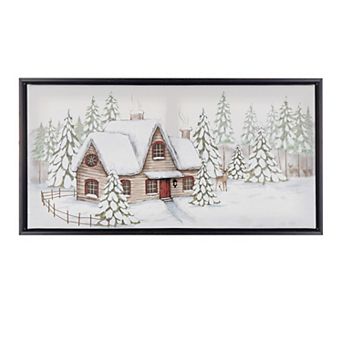 Melrose Winter Cottage Canvas Wall Art