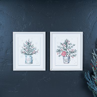 Melrose Potted Pine Framed Wall Art 2 pc Set