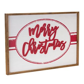 Melrose Red & White "Merry Christmas" Sign