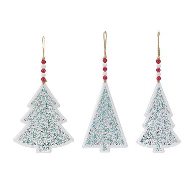 Melrose International Seasons Greetings Pine Tree Ornament (Set of 12)