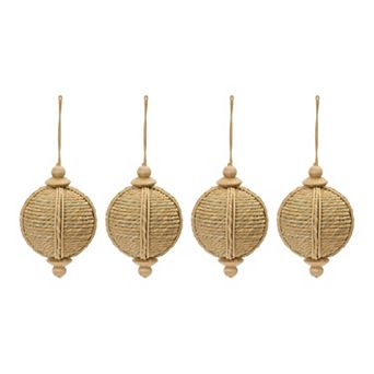 Melrose Jute Onion Ornament 4 pc Set