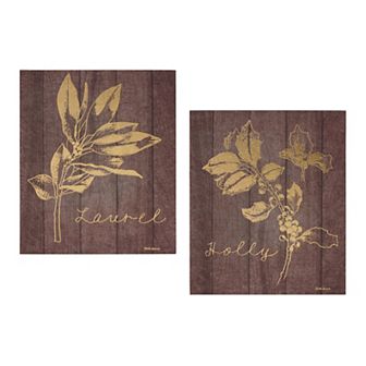Melrose 2 pc "Laurel" & "Holly" Plaque Set