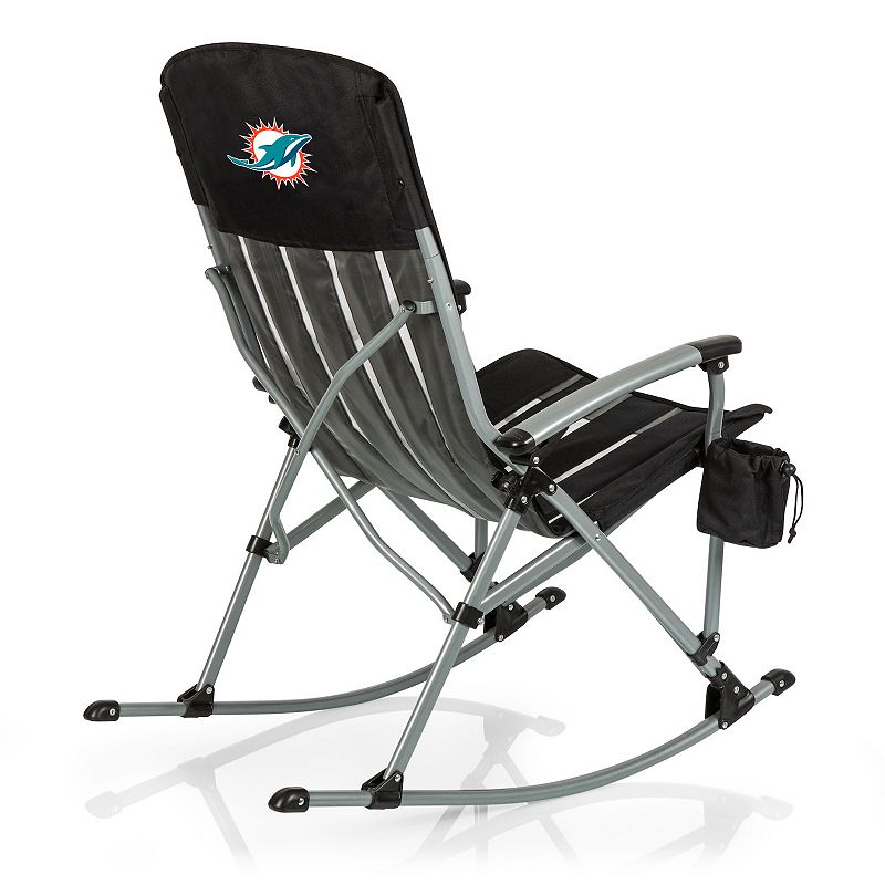 NFL Miami Dolphins Outdoor Rocking Camping Chair, Black