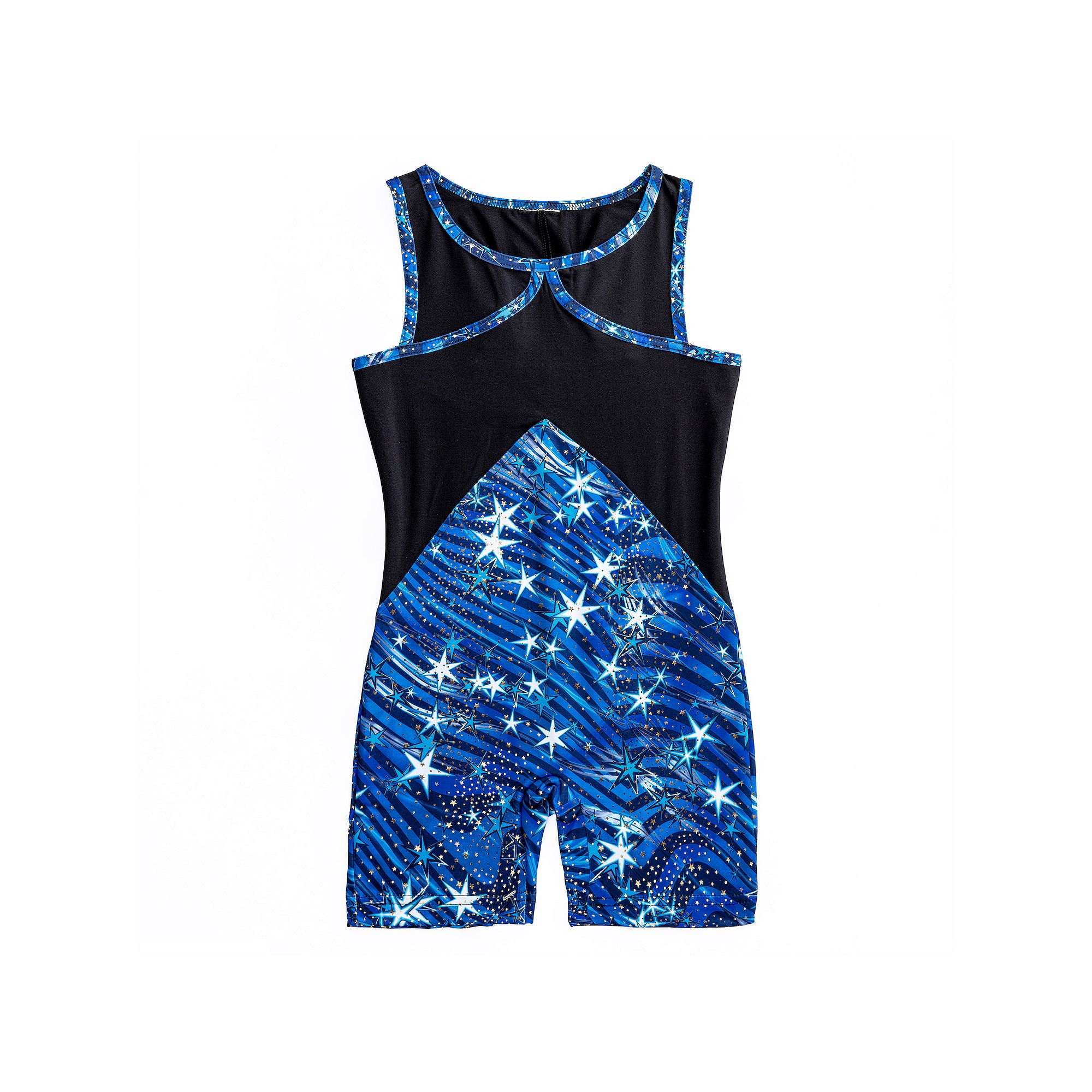 Girls 7-16 Rainbeau Moves Star Dust Print Biketard, Girls, Size: Medium, B