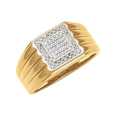 AXL 18k Gold Over Sterling Silver Diamond Accent Men's Ring