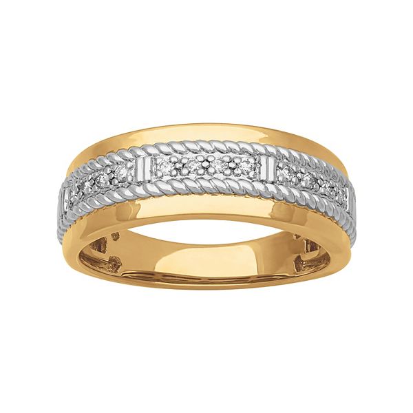 AXL 18k Gold Over Sterling Silver 1 6 Carat T.W. Diamond Men s Ring