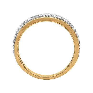 AXL 18k Gold Over Sterling Silver 1/6 Carat T.W. Diamond Men's Ring