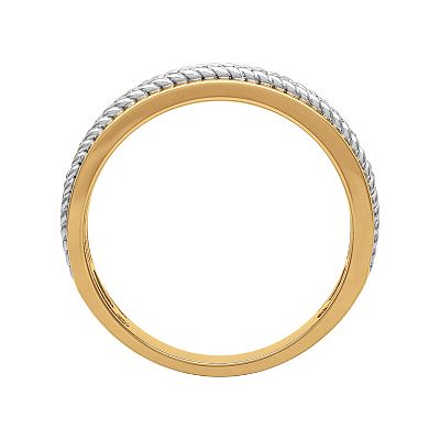 AXL 18k Gold Over Sterling Silver 1/6 Carat T.W. Diamond Men's Ring