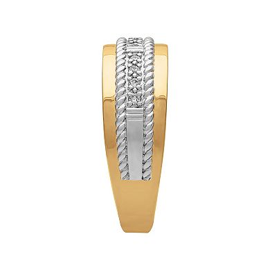 AXL 18k Gold Over Sterling Silver 1/6 Carat T.W. Diamond Men's Ring