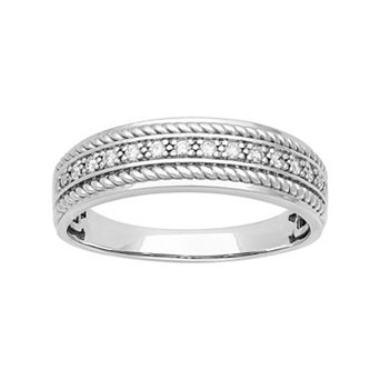 AXL Sterling Silver 1/5 Carat T.W. Diamond Men's Ring