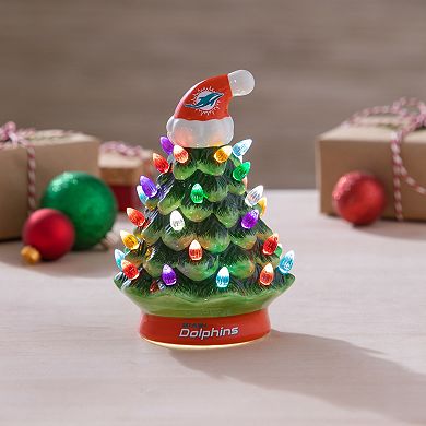 Evergreen Enterprises 8" LED Miami Dolphins Ceramic Christmas Tree