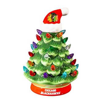 Evergreen Enterprises Chicago Blackhawks 8" LED Ceramic Christmas Tree