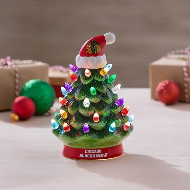 Evergreen Enterprises Chicago Blackhawks 8" LED Ceramic Christmas Tree
