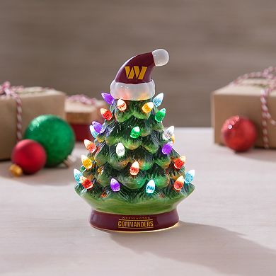 Evergreen Enterprises Washington Commanders 8" LED Ceramic Christmas Tree