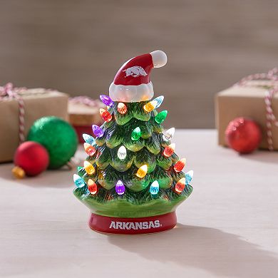 Evergreen Enterprises University of Arkansas 8" LED Ceramic Christmas Tree