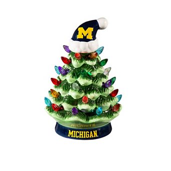 Evergreen Enterprises University Of Michigan 8" LED Ceramic Christmas Tree