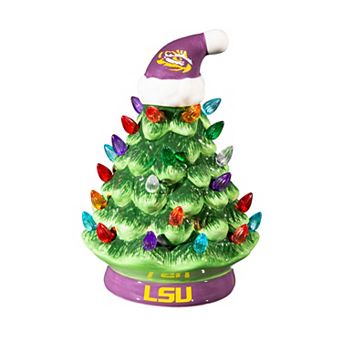 Evergreen Enterprises Louisiana State University 8" LED Ceramic Christmas Tree
