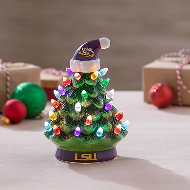 Evergreen Enterprises Louisiana State University 8" LED Ceramic Christmas Tree