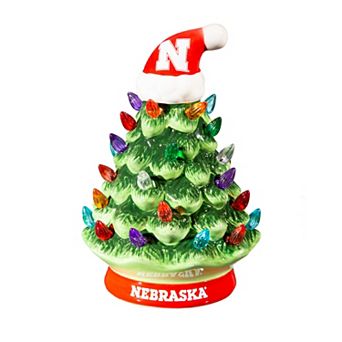 Evergreen Enterprises University of Nebraska 8" LED Ceramic Christmas Tree