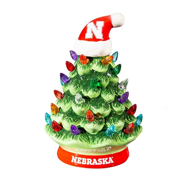Evergreen Enterprises University of Nebraska 8" LED Ceramic Christmas Tree