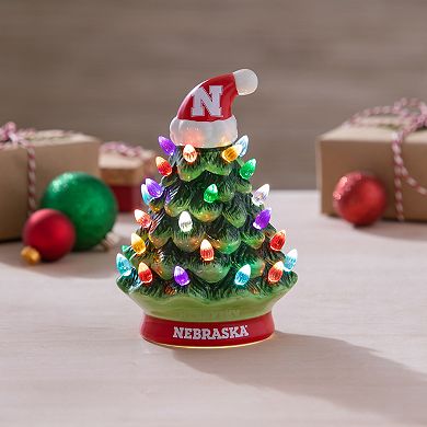 Evergreen Enterprises University of Nebraska 8" LED Ceramic Christmas Tree