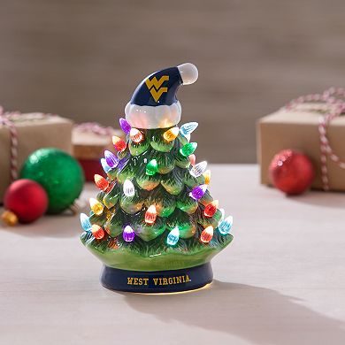Evergreen Enterprises West Virginia University 8" LED Ceramic Christmas Tree