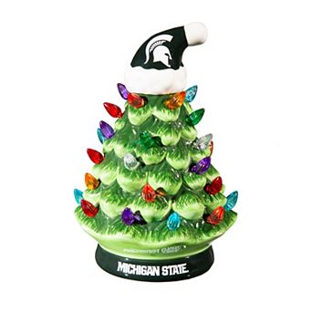 Evergreen Enterprises Michigan State University 8" LED Ceramic Christmas Tree