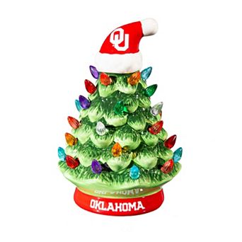 Evergreen Enterprises University of Oklahoma 8" LED Ceramic Christmas Tree