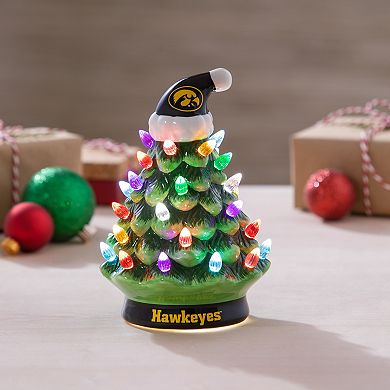 Evergreen Enterprises University of Iowa 8" LED Ceramic Christmas Tree