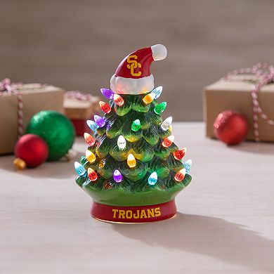 Evergreen Enterprises University of Southern California 8" LED Ceramic Christmas Tree
