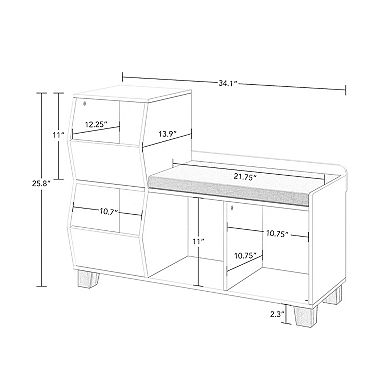 RiverRidge Kids Catch-All Multi-Cubby Storage Bench