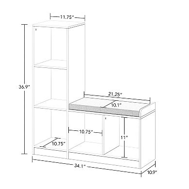 RiverRidge Kids 5-Cubby Storage Bench