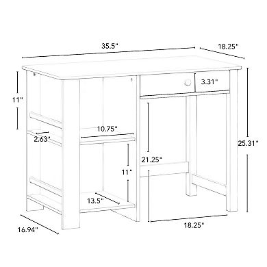 RiverRidge Kids Desk and Chair Set with Cubbies and Bookracks