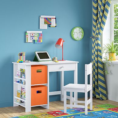RiverRidge Kids Desk and Chair Set with Cubbies and Bookracks