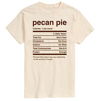 Men's Pecan Pie Nutritional Facts Graphic Tee